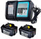 GOLEMON® 2X 18V 5,0 Ah BL1850B Akku mit Ladegerät Ersetzen für Makita BL1850 BL1860 BL1840B BL1815 Werkzeugakku; für Makita DC18RD DC18SC Ladegerät