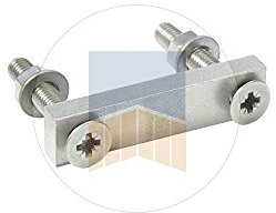 Gâche en Inox pour boîtier V de réception de serrure de portail coulissant en applique.