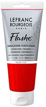 Lefranc Bourgeois Flashe Colori acrilici, Rosso Fluo, 80ML