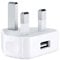 TECHNOPLAY LTD 3 Pin USB 1A Charger UK Wall Plug compatible with MP3/4 players, iphone X/8 7 7 Plus 6 6S + Plus 5S iPad/Ipod Samsung Galaxy/HTC/PDAs, Navman, Garmin, Blackberry (White)