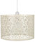 Unique Marrakech Designed Cotswold Cream Metal Circular Pendant Light Shade with Floral Decor, 29cm Diameter and Maximum 60watt Bulb Allowed by Happy Homewares