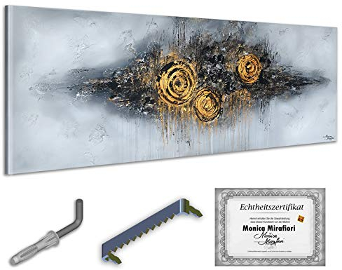 Monica Mirafiori I 100% HANDGEMALT I Gemälde Structure I 160x60cm | Gemälde Handgemalt | Acrylgemälde | Sehr Großes Acrylbild I Moderne Kunst I Kunstbilder