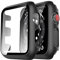 TAURI 2 Pezzi Cover per Apple Watch 3/2/1 42MM con 9H in Vetro Temperato,[Tocco Sensibile][HD Clear] Sottile Rigida Custodia per Apple Watch 1 e per Apple Watch 2 e per Apple Watch 3 42mm - Nero