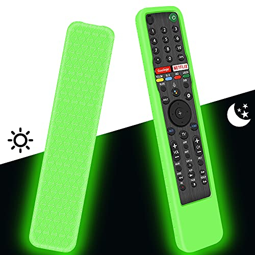 Silikone Schutzhülle für Sony Fernbedienung RMF-TX600E RMF-TX600U RMF-TX611 RMF-TX621U RMF-TX500E RMF-TX500U Remote Control Case Cover Silikonhülle Anti-Rutsch für Sony TV Fernbedienungen (Glow Green)