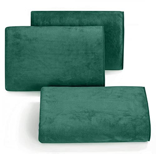 Eurofirany Handtuch Mikrofaser Schnelltrocknend Weich Schlicht Set 6-er Pack Oeko-Tex Sporthandtuch und Strandhandtuch, Dunkel Grün