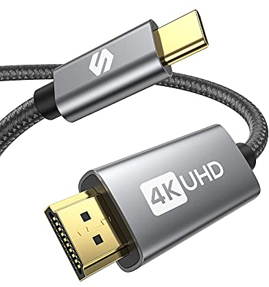 Silkland 4K Câble USB C vers HDMI 2M, Câble Type C vers HDMI (Thunderbolt 4/3 Compatible) pour iPhone 15 Serie, MacBook Pro/Air, iMac, iPad Pro/Air, Samsung Galaxy S8-S24, Pixelbook, XPS