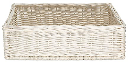 WUFY WIKA Hundekorb Weide Haustierbett Hundebett Hundesofa Hundekörbchen Haustierbett Hund und Katze Holzsofa Bett für Katzen und Hunde 60x50x18cm - Farbe: Weiß