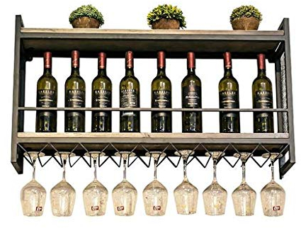 ZAW Weinregal Iron Wall Mounted Weinregale Nordic Weinregal Lagerregal Wand befestigtes Weinregal Glashalter Flaschenregale Stem Flaschenregal (Color : A)