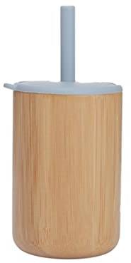 XKUN Coupe d'eau en Bois De Bambou avec Paille Bpa Tasse D'Entraînement sans Collection Portable Coupe-Conteneur-A