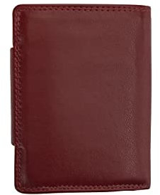 Josephine Osthoff Geldbörse Damen Wiener Schachtel, Platz für 11 Karten, Minibrieftasche mit Münzfach, Portemonnaie Herren Geldbeutel aus echt Leder mit RFID-Schutz (934), Farbe:Bordeaux