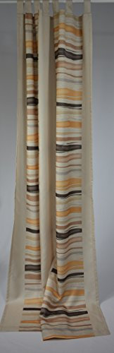 Consept Schlaufenschal Vorhang Gardine Blickdicht 135 x 245 (BxH) cm Ecru/Braun Made in Germany