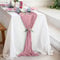 Tischläufer Hochzeit, Tischläufer mit Falten, Tischläufer Taufe, Tischläufer Hochzeit Kommunion Modern, Hochzeitsläufer Tischband for Hochzeit, Taufe, Kommunion (Rosa, 90 x 300 cm)