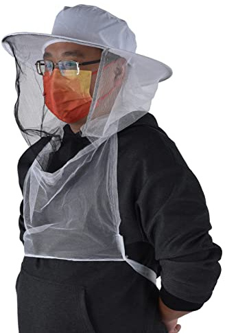 Septpenta 2 Stück Imkermütze mit Atmungsaktivem Gaze Netz, Hals mit Elastischer Spannfunktion, Blockiert Jegliche Störung Durch Insekten, Anti Bienen Mütze für Imker, Fischer, Jäger, Wanderer