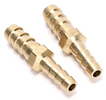 2pcs Brass Hose Barb OD (5/16 to 3/8) for Air Water Fuel Hose Adapter Joiner Reducer Connector (2pcs 8mm-10mm)