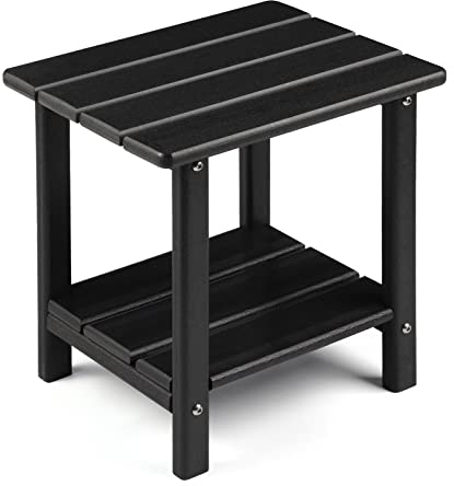 Apolimi Adirondack Beistelltisch für den Außenbereich, 2-stöckig, stabiler Terrassen-Beistelltisch, wetterbeständig, 41,9 cm, massiver Beistelltisch für Terrasse, Pool, Veranda