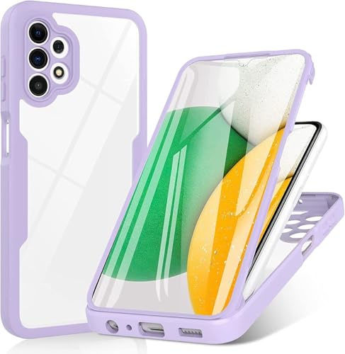 betterfon 360 Grad Hülle Kompatibel mit Samsung Galaxy A13 4G | Handyhülle mit eingebautem Displayschutz für Galaxy A13 4G | Lila