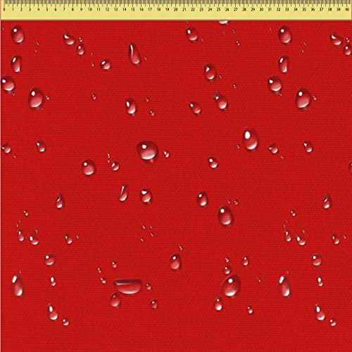 DreamRoots Segeltuch Wasserdicht - Polsterstoff Meterware 160 cm breit - Wasserabweisender Stoff 220 g/m2 600D - Markisenstoff Wasserdicht Meterware Rot 1M