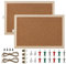 CHEUKYIU 2 Stück Korkwand Mit Holzrahmen 30x20cm, Mini Pinnwand Notizbrett, Memoboard Mit 10 Pinnwandnadeln, Korktafel Für Zuhause, Büro