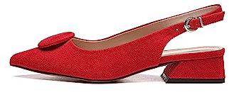 Rio Fiore Scarpe con Tacco, Décolleté, Bordeaux Velour, 3cm Tacco Largo, Slingback, Ecopelle Scamosciata, Cinturino sul Retro, ML682-0716-20 (Red Wine Microfiber, 39 EU)