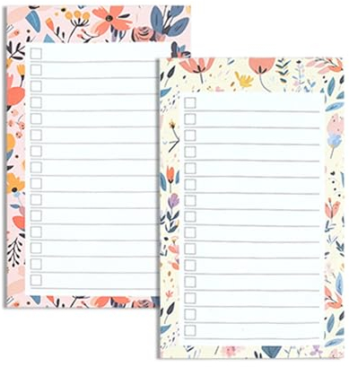 Kryzalite 2er-Pack magnetische Notizblöcke für den Kühlschrank, 31 Blatt pro Notizblock, Einkaufslisten-Magnetblock für den Kühlschrank, to-Do-Memos, Liste