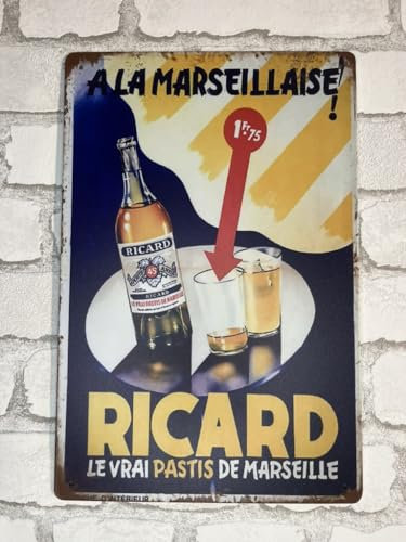 PLAK2L -Plaque Métal Vintage Décorative Ricard 677-30x20cm