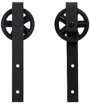 Schiebetürsystem Komplett, Antike große Rollen, Stahl-Schiebe-Scheunen-Holztür-Hardware-Set, Schrank-Set, Rolle for Innen-Schiebetür (ohne Schiene)
