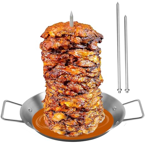 Brochette verticale du barbecue, brochette al pasteur pour gril, brochette verticale avec poignée, pics de brochettes en acier inoxydable pour tacos al pastor, shawarma, kebabs, gyros