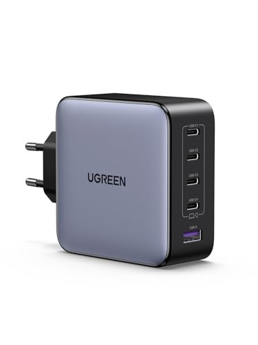 UGREEN Nexode 100W 5 Ports Chargeur USB C Rapide Technologie GaNInfinity Prise Secteur Compatible avec iPhone 16 Pro Max Plus 15 14 13 Galaxy S24 S23 Pixel iPad MacBook M4 M3 M2 M1