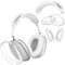 3-in-1 AirPods Max Kopfhörer Weiche Silikon Ohrpolster Schutz Abdeckungen und Dünne TPU Schutzhülle Hülle Cover Case für Stoßfest,Kratzfest,Durchsichtige (TPU White)