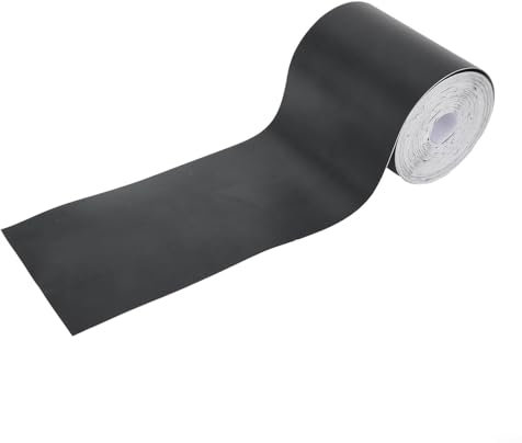 Zilimontt Adesivo in vinile nero opaco per portiera dell'auto, 10 m x 8 cm, nastro adesivo in fibra di carbonio 3D, senza bolle, rotolo adesivo in fibra di carbonio