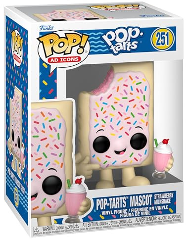 Funko POP! Ad Icons: Kellogg's Pop-Tarts - Strawberry Milkshake | Offizielles Ad Icons Merch - Vinyl Sammelfigur als Regal Deko - Geschenkidee zum Geburtstag für Fans und Sammler