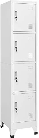 Iiaky Schließfachschrank mit 4 Fächern 38x45x180 cm SchließFachschrank Spind Organizer Garagenschrank Spind Schrank