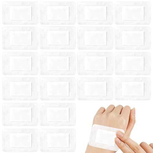 Scettar 20 Pieces Wound Dressings, for Scratches, Abrasions, Sterile Breathable Wound Dressings, Hypoallergenic Self-Adhesive Plasters, Breathable Sterile Dressing Pads-Individually Wrapped (10×15cm)