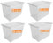 4 x Plastic Storage Box With Clear & Black Lid, Strong & Stackable Storage Boxes, Multipurpose Clear Storage Box, Storage Boxes For Home, Office, Accessories (Clear, 50 Litre / 4Pack)