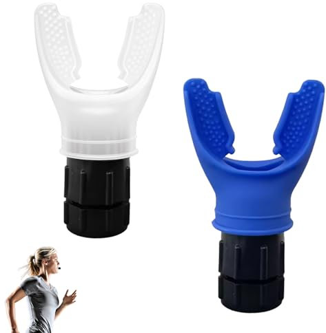 2 PCS Lungentrainer,Tragbares Atemtrainer Lungentrainer,Lungentrainer Atemtrainer Verbessert Ausdauer und Atemkraft,Lung Trainer Ideal für Training und Gesundheit,Blau + Weiß