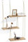JSUOEO Étagères suspendues pour mur, 3 niveaux en bois bohème flottant, étagère de rangement pour décoration murale, petites plantes, suspension avec corde pour chambre à coucher, salon, cuisine