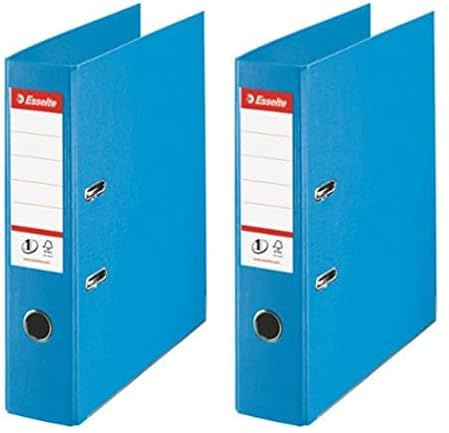 Esselte DIN A4 Ordner, Hellblau, 72 mm Rückenbreite, Kunststoff, 811311 (Packung mit 2)