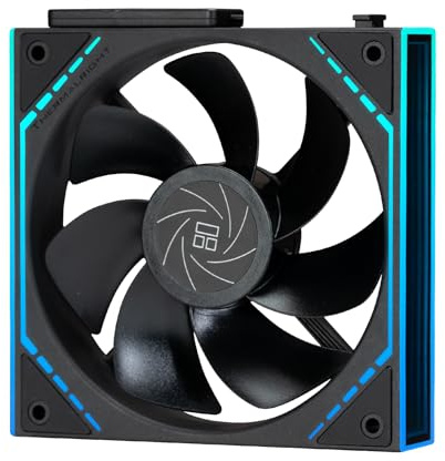 Thermalright TL-M12QR 120mm Reverse Blade ARGB PWM Fans Black, 3-Pack | Single reverse blade fan for side or bottom intake, with 1500RPM PWM control and infinity mirror ARGB