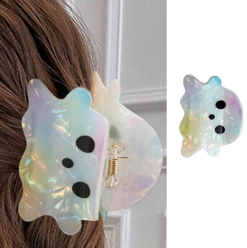 Pinzas para el pelo de fantasmas de Halloween, 1 pinza para el pelo con bonito diseño de fantasma, pasadores para cabello grueso y fino para mujeres, accesorios para el cabello de Halloween, pinzas