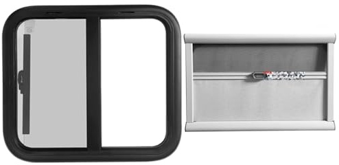 WIGING Caravan-Seitenfenster, Wohnmobil-Ersatzfenster Mit Rollos, Aluminiumrahmen Wohnmobil-Schiebefenster, Fensteröffnungsrichtung: Links Öffnend((WxH) 70x40cm)