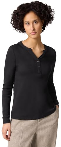 Street One Shirt in Unifarbe Black 44