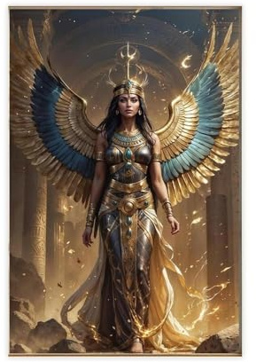 Isis Poster mit ägyptischer Göttin, ägyptische Leinwand, Schlafzimmer, Dekoration, Landschaft, Büro, Raumdekoration, Geschenk, 40 x 60 cm