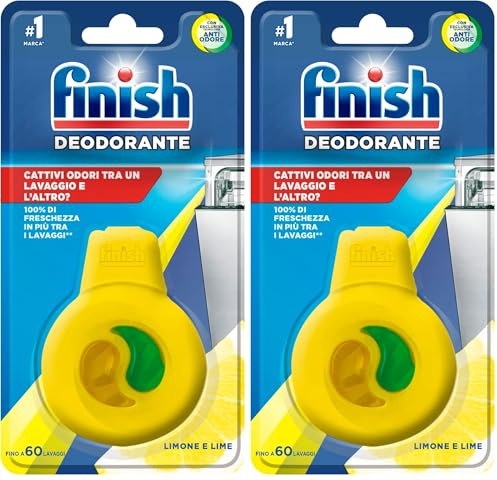 Finish Deodorante per Lavastoviglie, Profumo di Limone (Confezione da 2)