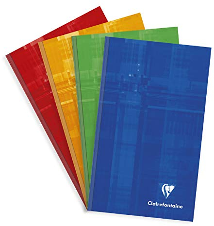Clairefontaine 69502C - Kladde mit Hardcover (110 x170 mm, 96 Blatt, 90g, kariert) 1 Stück farbig sortiert