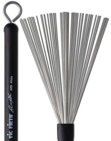 Vic FIrth - Cepillos de Tambor Retráctil Serie Signature - Russ Miller 'Sweep' - Alambre de acero - Mango negro