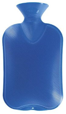 Fashy Double Ribbed Hot Water Bottle Blue 2.0L