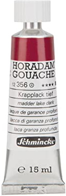 Schmincke - HORADAM® Gouache, madder lake dark, 356, 15 ml, finest gouache color, highest concentration of pigments, luminosity and depth of color