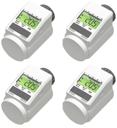 Programmierbarer Heizkörper-Thermostat (Energiesparregler) 4er-Set