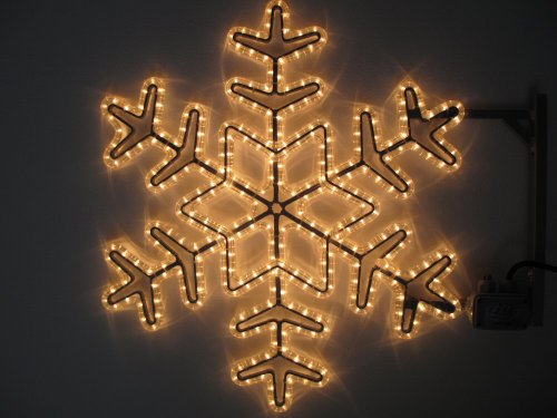 IKu Schneeflocke Eiskristall 75x71 cm Aluminium Lichtmotiv mit Lichtschlauch