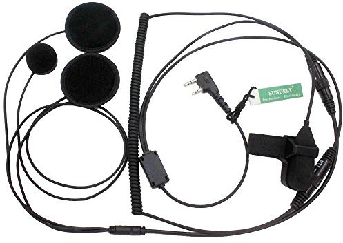 SUNDELY® Full Face Close Helmet Motorcycle Motorbike Headset Earpiece w/Boom Mic for Kenwood Radio TK-240 TK-3130 TH-28E TH-D7A TH-K20E 2-pin